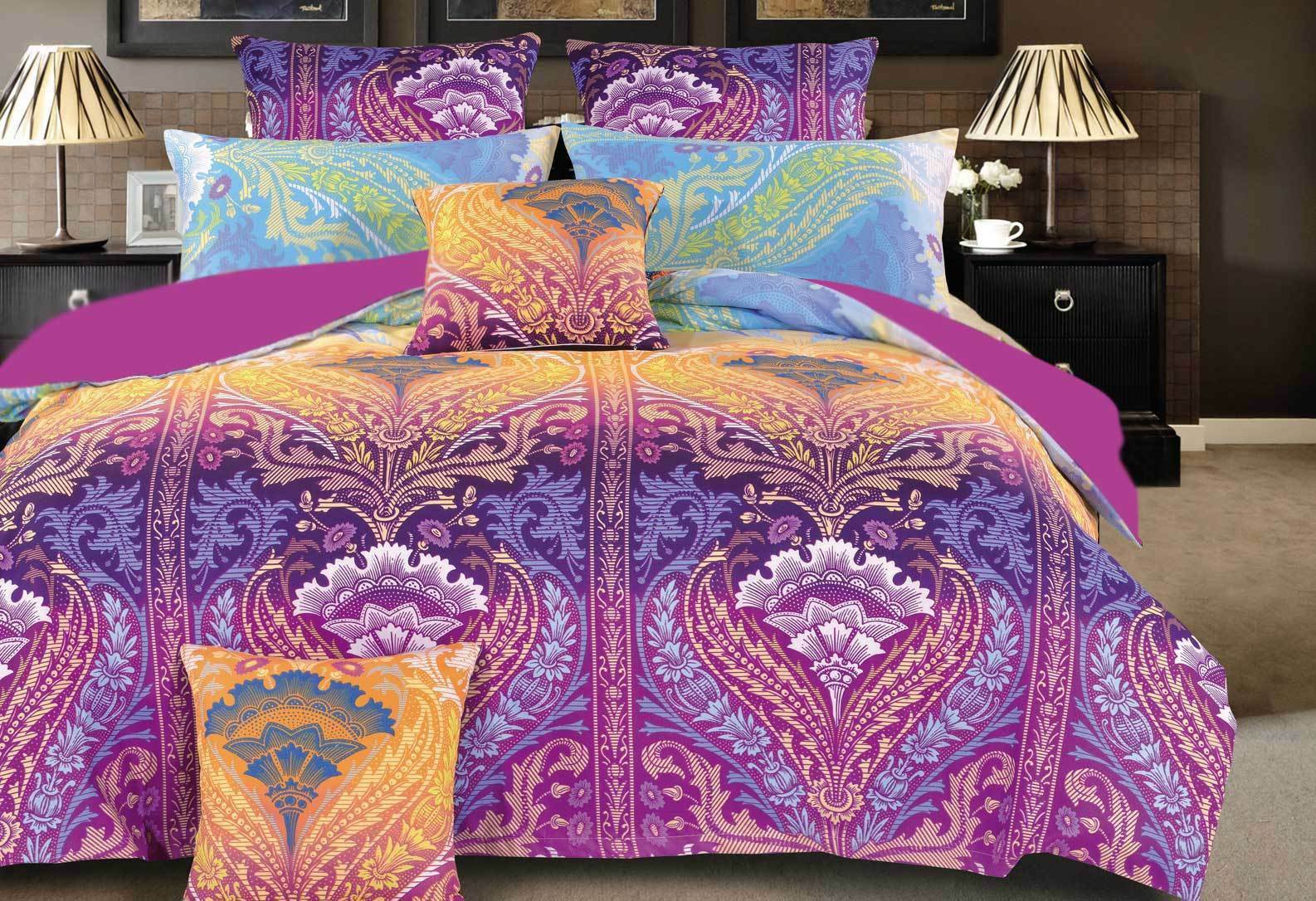 KING / QUEEN Zanica paisley Quilt Cover Set / purple duvet Cover Set / accessory