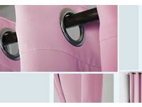Pink Eyelet Ring Top Blackout / Blockout Curtain (size: 120x221cm)