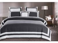 Hotel Border Style Bailey Grey Quilt Cover Set