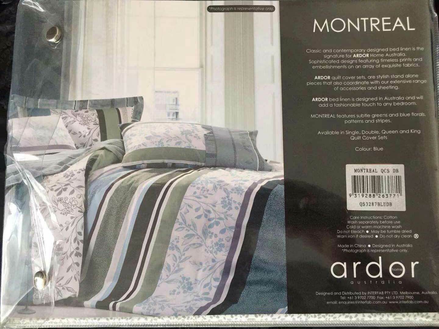 Double Size Montreal Quilt Cover Set By Ardor