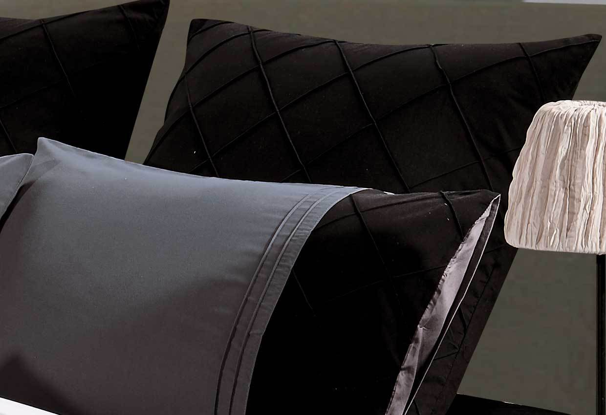 Arist Black Grey Quilt Cover 3pcs diamondPintuck duvet Doona Cover Set /options eBay