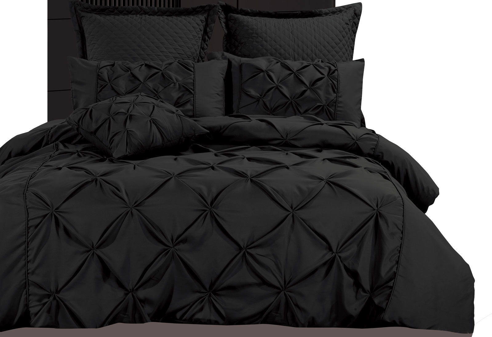 Fantine Black Super King / King / Queen Quilt Cover / Duvet Cover Set