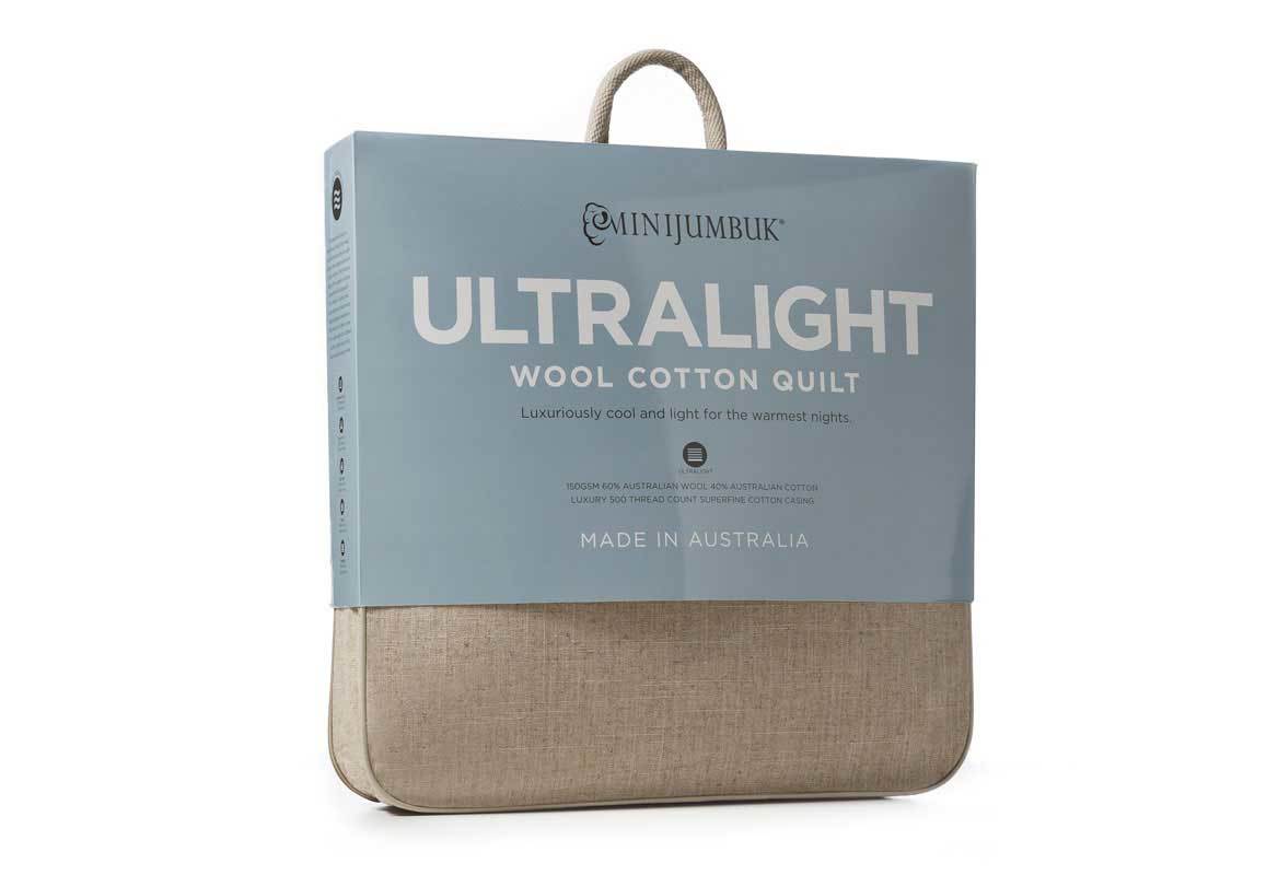 MiniJumbuk Ultralight Wool Cotton Quilt / Doona Made in