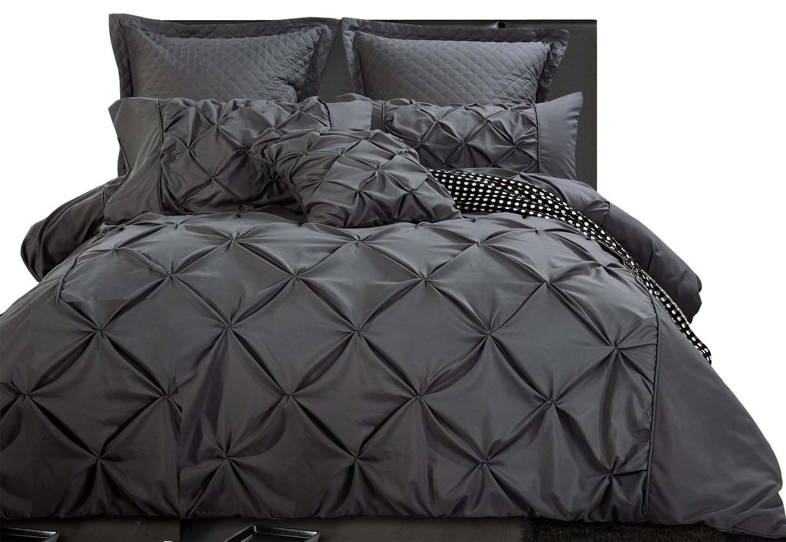 Fantine Charcoal Quilt Cover Set In King Queen Size Online