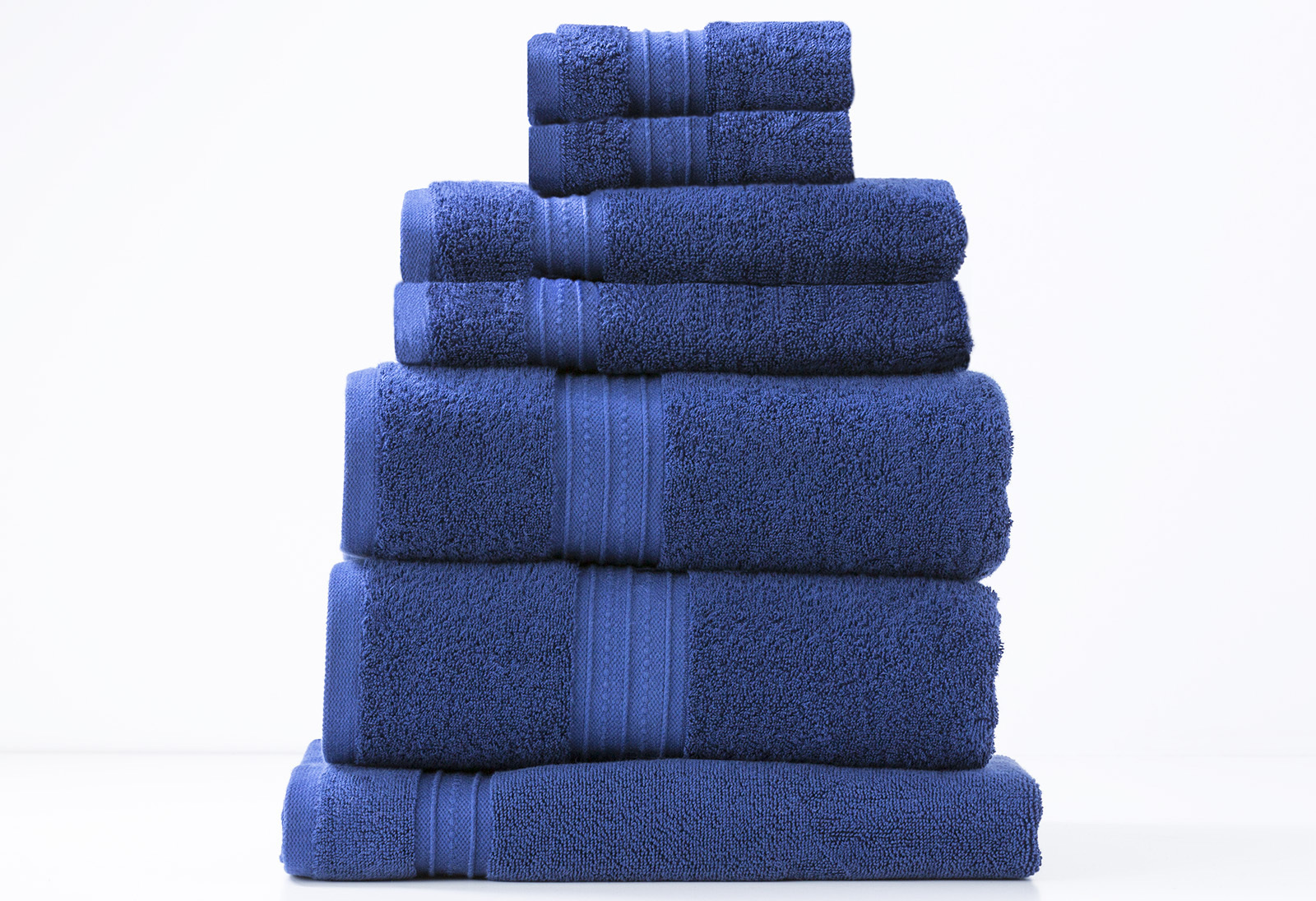 Renee Taylor Brentwood 650gsm 100% Cotton 7 Piece Bath Towel Set Royal Blue 
