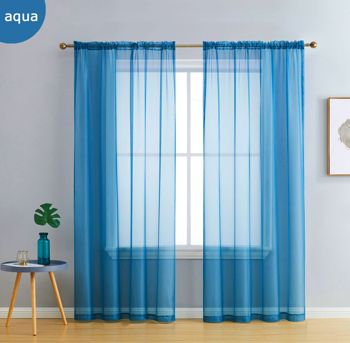Aqua blue curtains discount