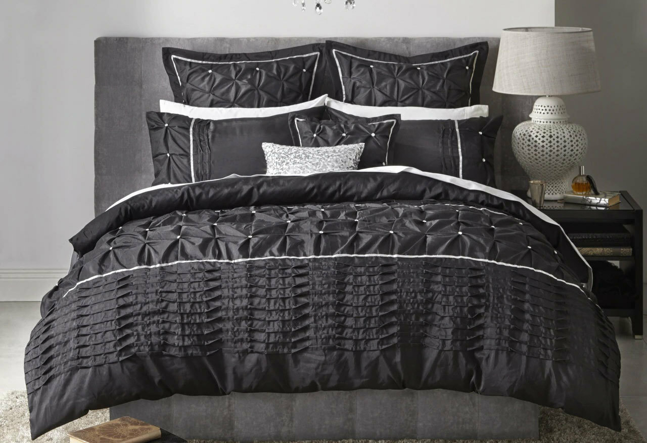 Queen Size Francesca Black Quilt Cover Set Queen Size Francesca Black Quilt Cover Set By Logan And Mason