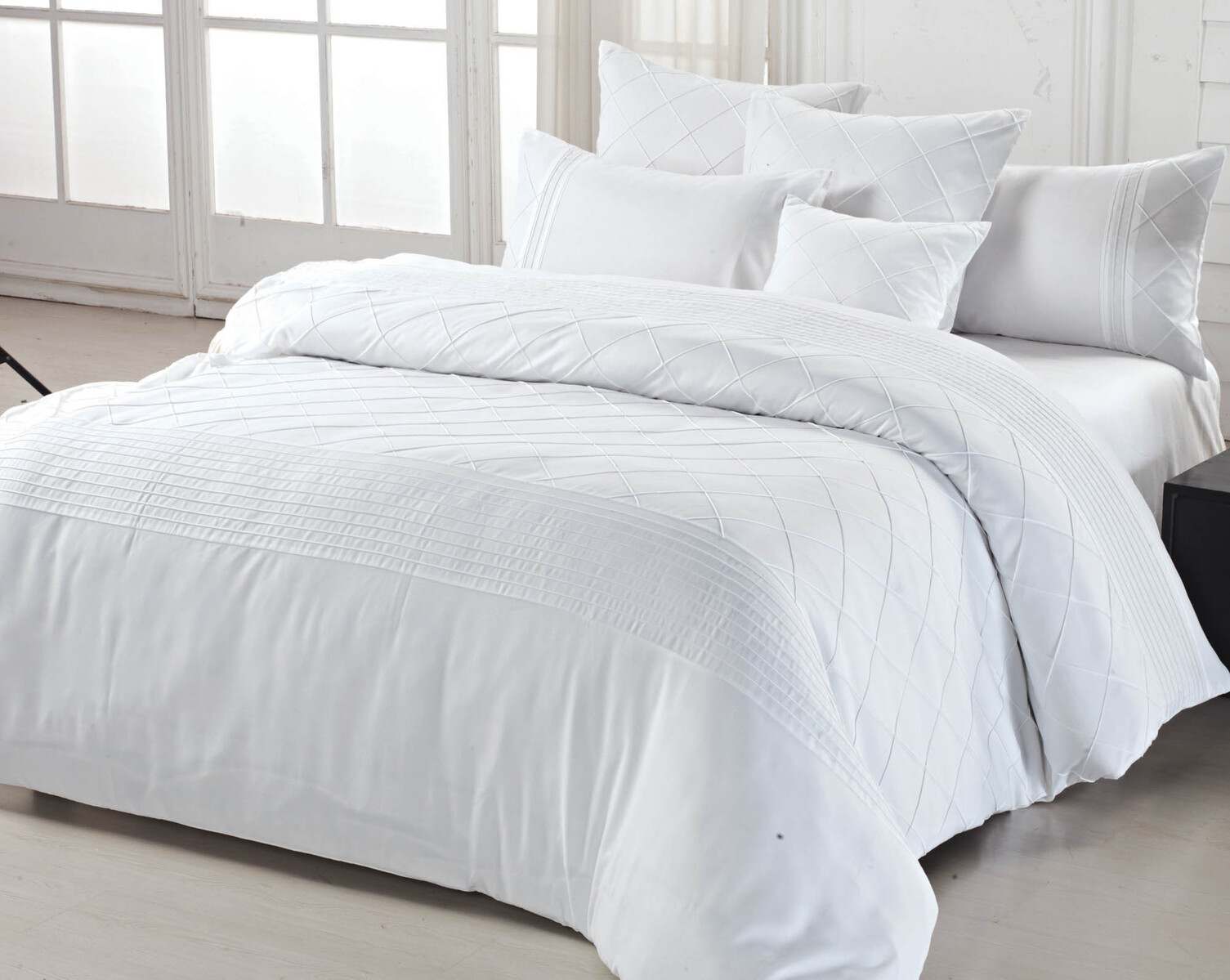 Lamere White Diamond Quilt Cover Set By Luxton Manchester Direct