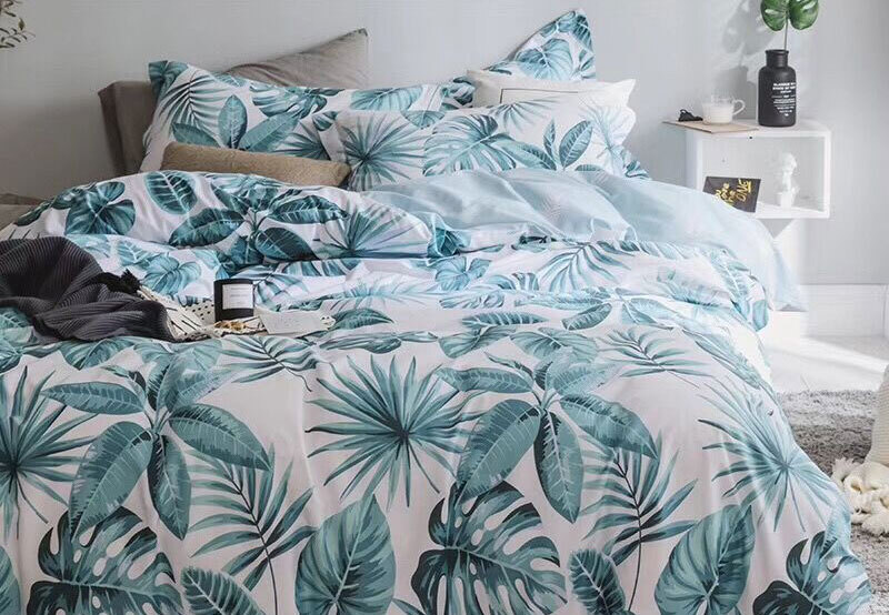 Luxton Tropical Aqua Quilt Cover Set In Sinlge Queen King Size