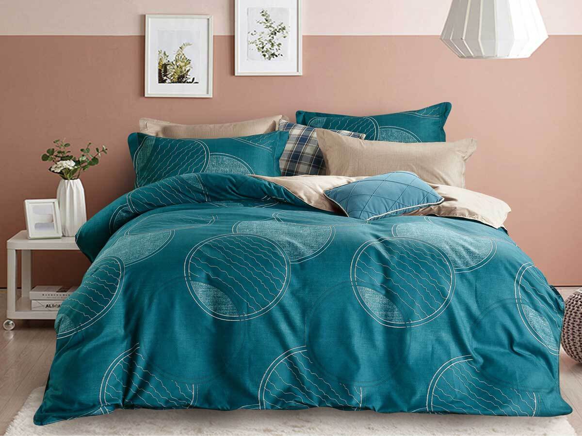 Luxton Dayton Circles Teal Turquoise Quilt Cover Set Manchester