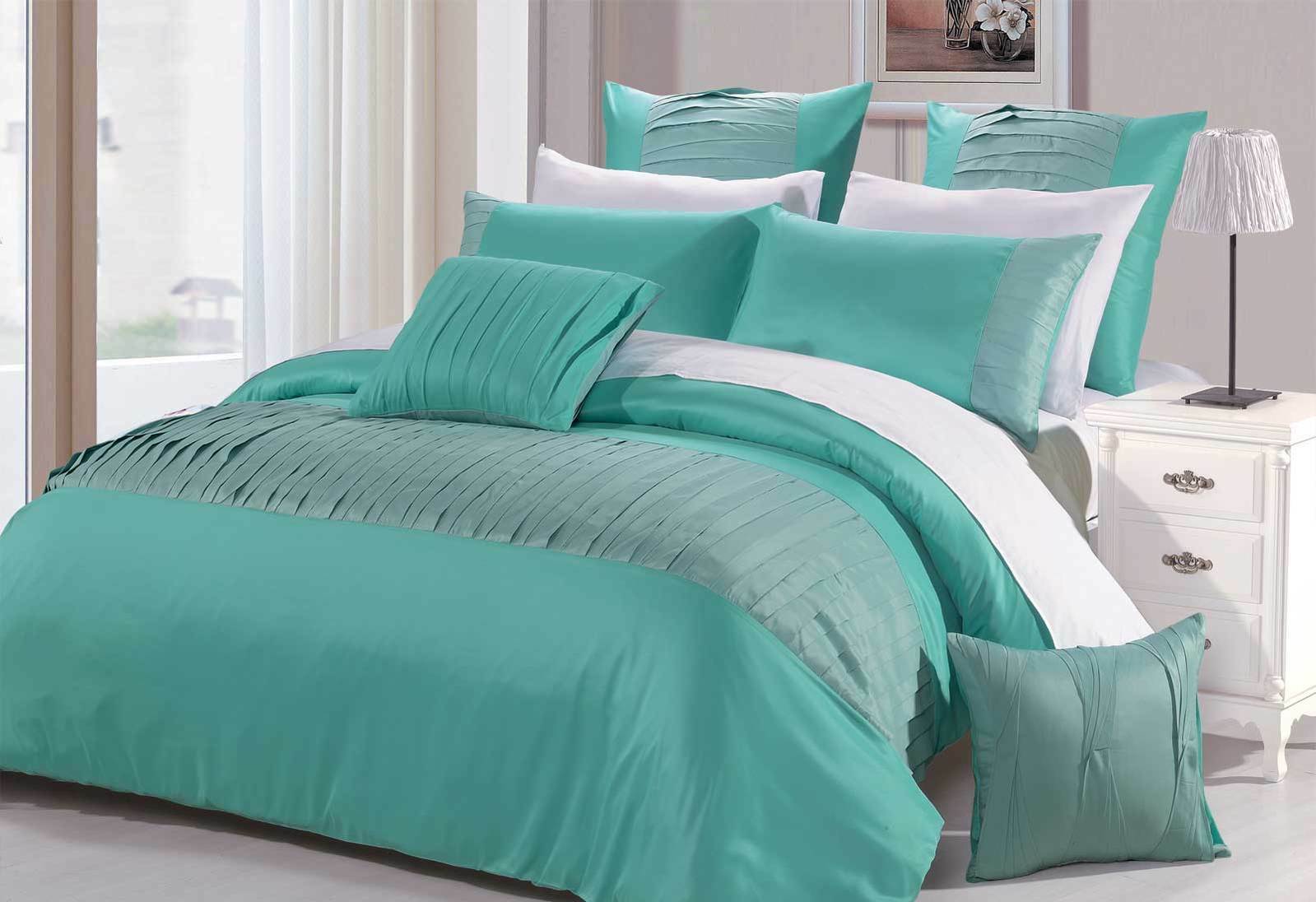 Molise Turquoise Quilt Cover Set Aqua Summer Bedding Set Sale