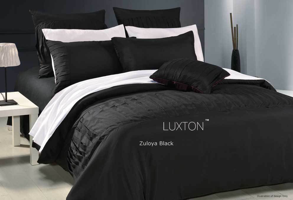 Zuloya Black Quilt Cover Set By Luxton, Duvet Covers Australia Sydney
