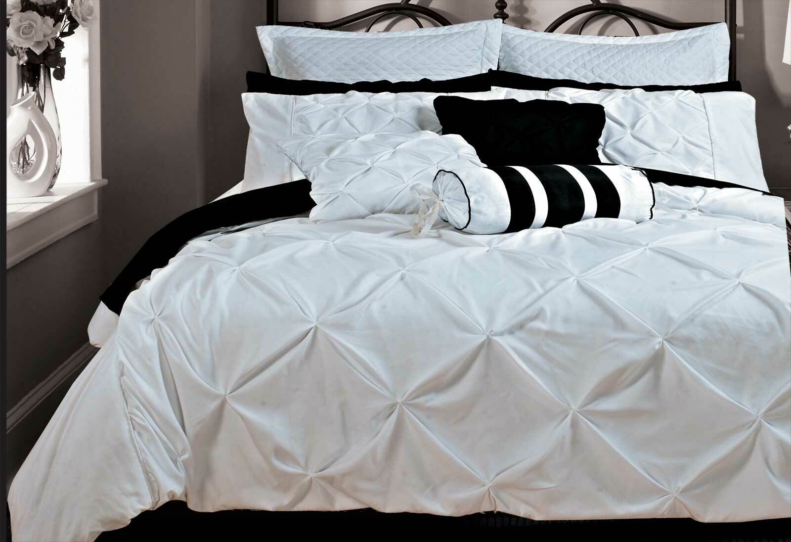 Fantine White Quilt Cover Set Queen King Super King