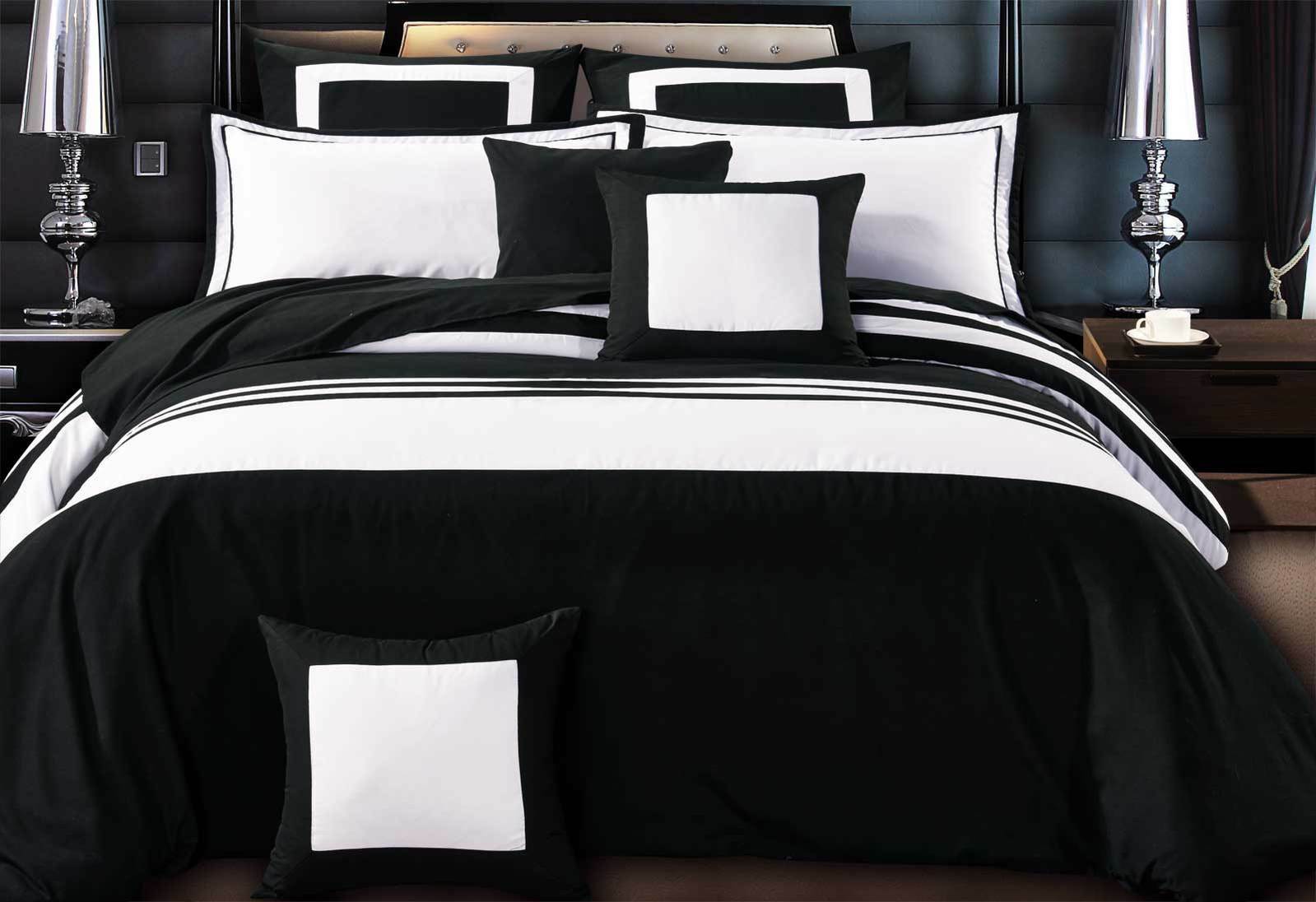 Luxton Rossier Striped Black White, Black And White Duvet Covers King