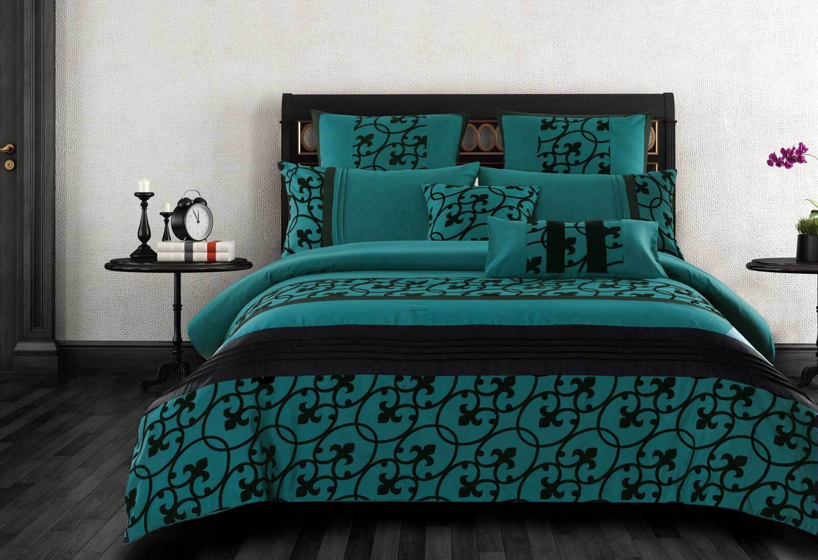 Luxton Halsey Teal Black Quilt Cover Set Manchester Direct