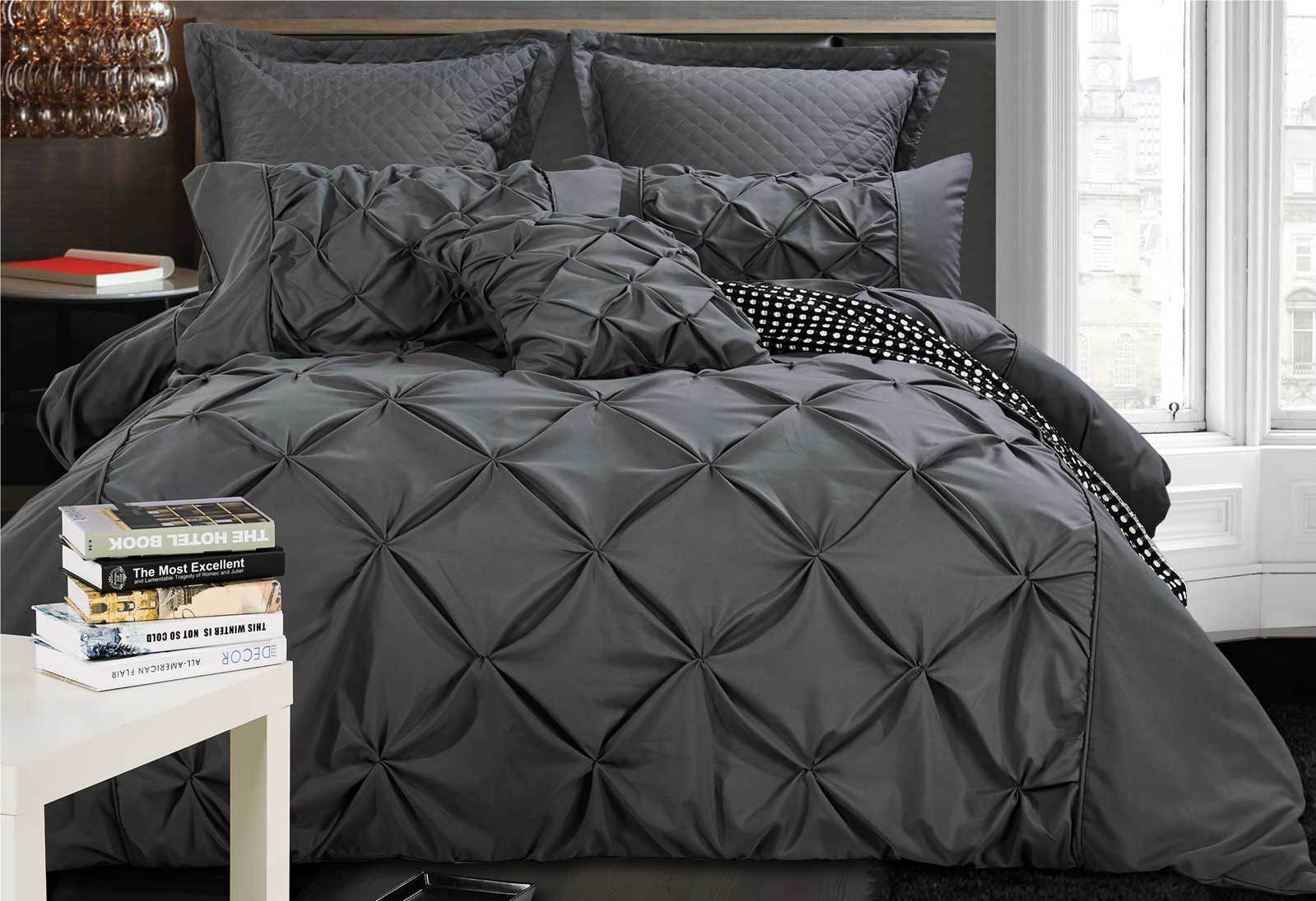 Fantine Charcoal Quilt Cover Set In King Queen Size Online