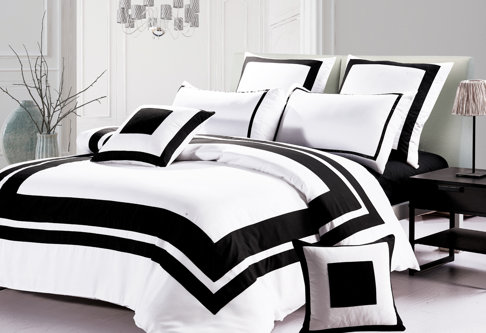 Luxton Abel Black White Duvet Quilt, Grey And White Duvet Cover Sets