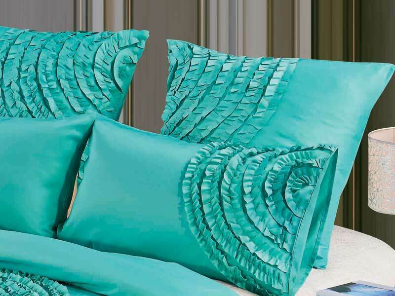 Laura Circle Aqua European pillowcases twin pack By Ricoco