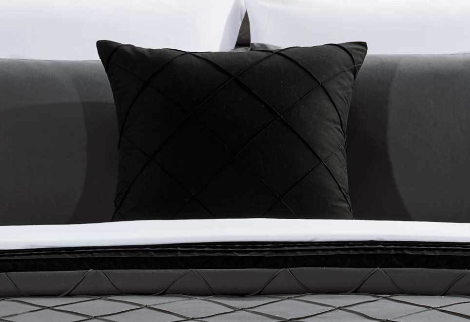 Arist Black Grey Quilt Cover 3pcs diamondPintuck duvet Doona Cover Set /options eBay