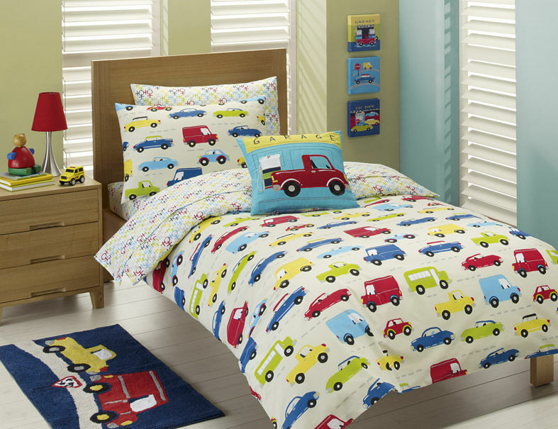 Jiggle Giggle Traffic Jam Quilt Cover Set Single Bed Size