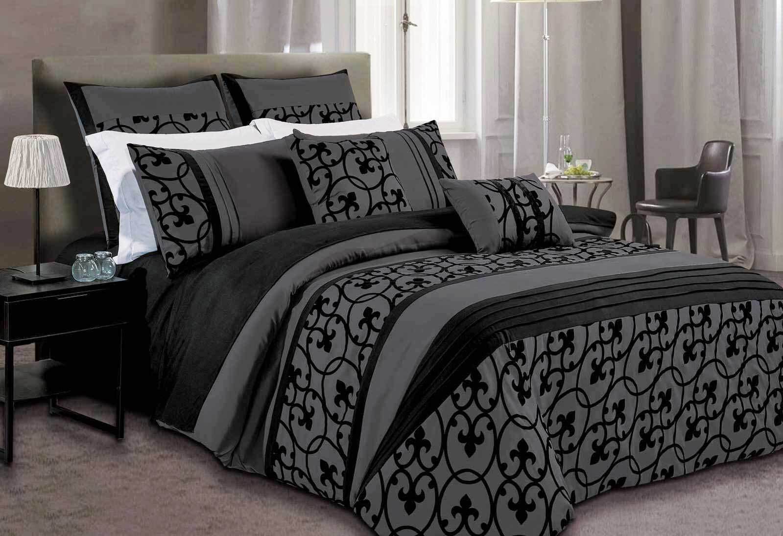 Dursley Black Quilt Cover Set, Grey And Teal Super King Bedding