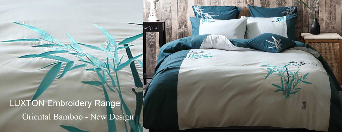 Oriental Bamboo Teal Aqua Quilt Cover Set