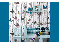 3D textured Baby Nursery Girls room Butterfly Pink Purple wallpaper