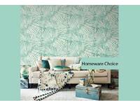Tropical palm tree leaves fronds AQUA wallpaper