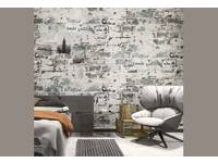 havana Rustic 3D wash brick look blue wallpaper 