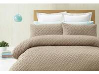 Amish Mocha Quilt Cover Set - Brown contemporary style KING SIZE duvet cover with pillowcases