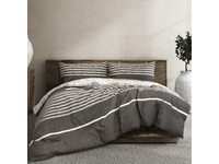 Double Size Ardor Arden Charcoal Striped Quilt Cover Set