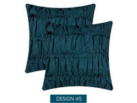 Fabiano Deep Teal Green Ruched European Pillowcase 65x65cm (Twin Pack)