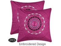 Mandala European pillowcases Deep Pink 65x65cm (twin pack)
