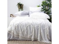 Bright Moroccan Tufted Cotton Chenille Bed Cover Set Queen to King