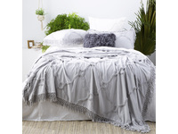 Dove Moroccan Tufted Cotton Chenille Bed Cover Set Queen to King