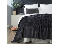 Renee Taylor Heavy Weight Acrylic Mink Blanket (Charcoal)