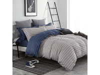 Mattia Reversible Striped Cotton Quilt Cover Set