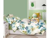 Luella Floral Leaf Blue 100% Cotton Quilt Cover Set