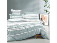 Haze Aqua Striped Quilt Cover Set