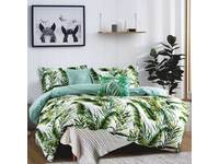 King Size Nara Tropical Green Quilt Cover Set
