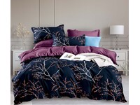 Plum Blossom Navy Blue Quilt Cover Set