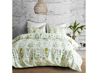 Double Size Hertha Daisy Green Quilt Cover Set