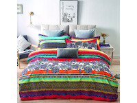 Single Size Myth Boho Striped Quilt Cover Set