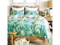 King Size Kai Tropical Pineapple Quilt Cover Set