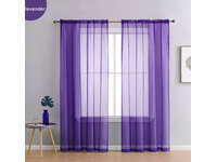 Lavender Rod Pocket Voile Sheer Curtains Pair (140x213cm)