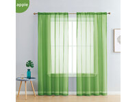 Rod Pocket Voile Sheer Curtain  - Apple Green