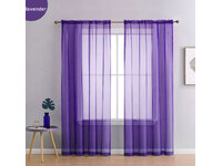 Rod Pocket Voile Sheer Curtain  - Lavender