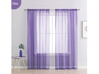 Rod Pocket Voile Sheer Curtain  - Lilac 