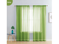 Rod Pocket Voile Sheer Curtain  - Lime Green