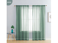 Rod Pocket Voile Sheer Curtain  - Mint